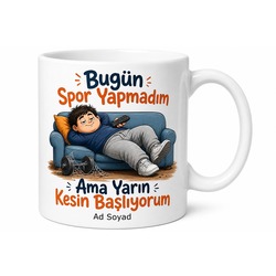 Bugün Spor Yapmadım Ama Yarın Kesin Başlıyorum Tembel Sporcu Kupa Hediye
