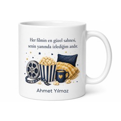 Babamla Film Gecesi Yazılı Kupa Bardak Babalar Günü Hediyesi Baskılı Kupa