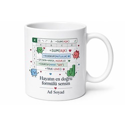 Muhasebeci Finans Uzmanı Kupa Excel Formülleriyle Aşk Yaşayan Özel Tasarım Hediye Bardak