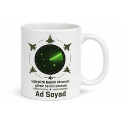 Hava Savunma Radar Operatörü Tespit Temalı Kupa Bardak Hediye Özel Tasarım