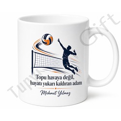 Voleybol Tutkunu Baba Yazılı Kupa Bardak Babalar Günü Hediyesi