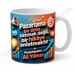 Pazarlamacıya Hediye İsme Özel Baskılı Kupa Bardak Pazarlama Hediyesi