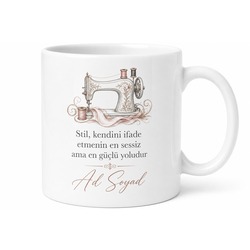 Moda Tasarımcısı Tasarımlı İsme Özel Seramik Kahve Kupası Ofis Hediyesi