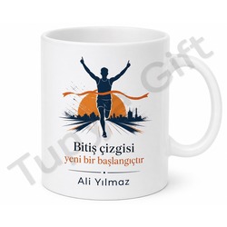Maratoncuya Hediye İsimli Baskılı Kupa Bardak Koşucu Hediye Koşu