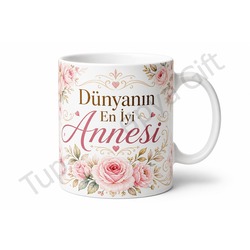 En İyi Anneye Özel Yazılı Kupa Bardak Anneler Günü Hediye Sublimation Baskılı