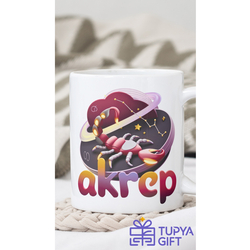Akrep Burcu Tasarımlı Kişiye Özel Porselen Kupa - Burçlara Özel Anlamlı Hediye
