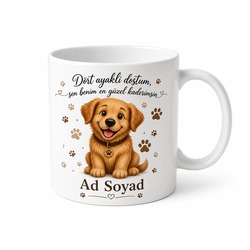İsme Özel Köpek Sahibi Desenli Kupa Bardak Köpek Severlere Hediye