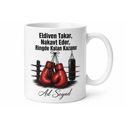 Boksöre Eldiven Nakavt Eden Direnç Ringde Kalanlara Boks Antrenmanı Kupa Hediye