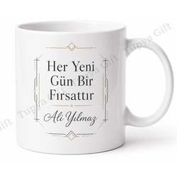 Büyük Boy Kupa Bardak Baskılı Kişiye Özel İsimli Hediye Porselen Mug