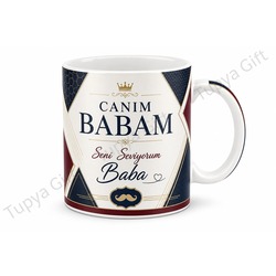 Babalar Günü Hediyesi Kişiye Özel Baskılı Kupa Bardak Porselen Hediye Mug