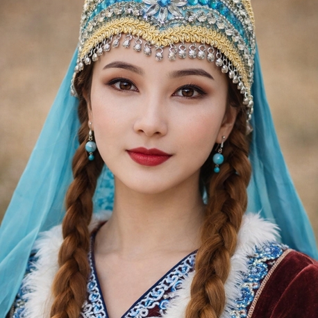 Özbek-Uygur Türk Kadın Başlığı 