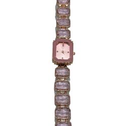Swarovski model taşlı bayan saat ( pembe)