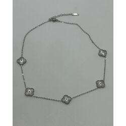 Çelik silver çift yönlü van cleef kolye