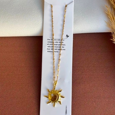 Güneş Çelik Gold Kolye 