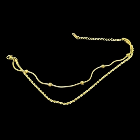 Çelik gold burgu ve top zincirli halhal