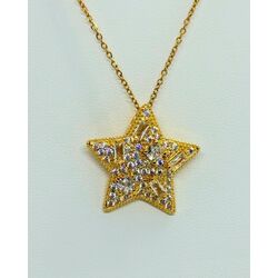Yıldız Çelik Gold Kolye