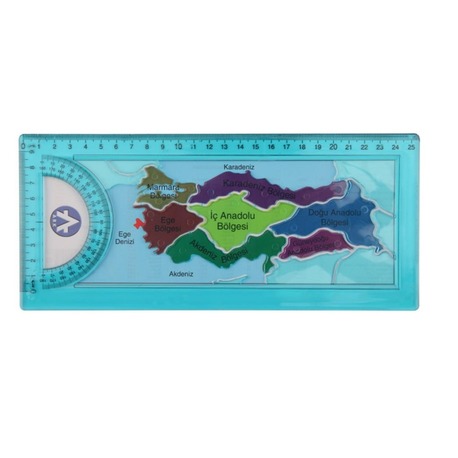 Türkiye Şablonu Harita Cetveli (25 cm) (1 Adet)
