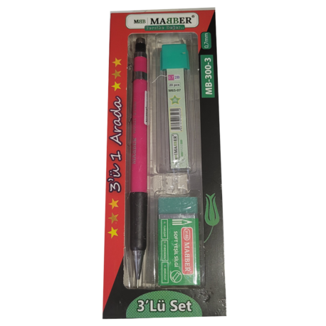 Üçlü Sınav Seti – 0,7 mm (Kalem + Silgi + Uç)