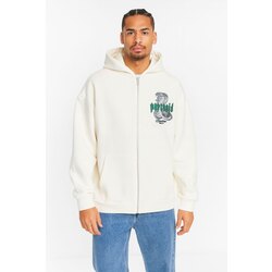 Paranoid Baskılı Fermuarlı Oversize Hoodie