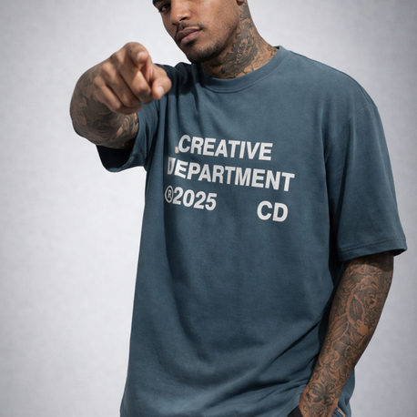 CREATIVE DEPARTMENT – Pistole Sprey Ön Baskı Oversize T-Shirt