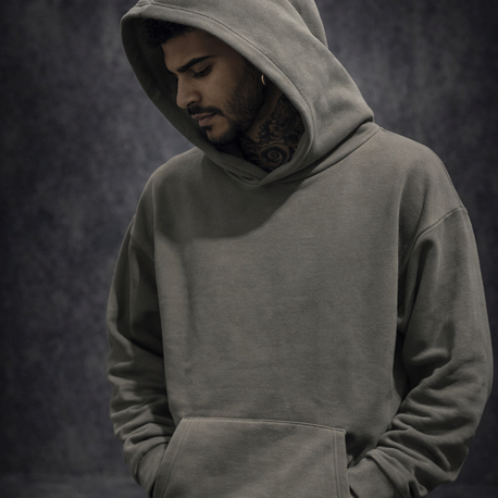 3 iplik Şardonlu Yeni Gri Oversize Hoodie