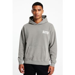 Asit Yıkama Oversize Baskılı Hoodie  