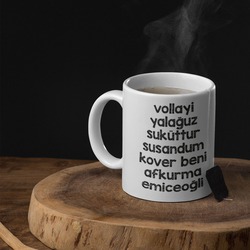 Kover Beni Beyaz Baskılı Kupa Bardak