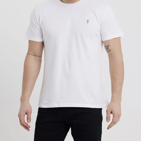 Standart Kalıp Basic Bisiklet Yaka Nakış Detaylı Erkek T-Shirt