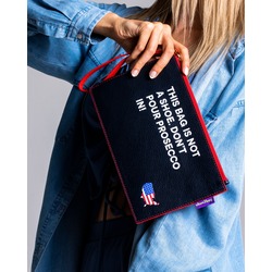 ubun2bag Kadın Clutch Çanta Hakiki Deri Floater Derin Mavi (RFID Koruma)
