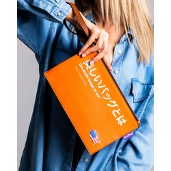 ubun2bag Kadın Clutch Çanta Hakiki Deri Napa Turuncu (RFID Koruma)