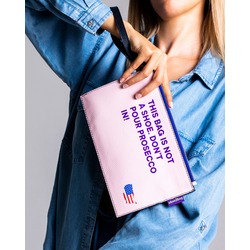 ubun2bag Kadın Clutch Çanta Hakiki Deri Floater Pembe (RFID Koruma)