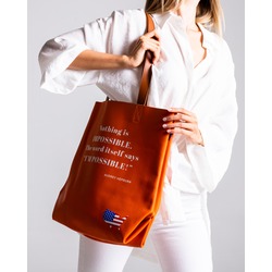 ubun2bag Kadın Shopper Tote Sack Çanta Hakiki Deri Napa Turuncu (RFID Koruma) 