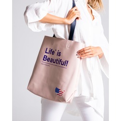 ubun2bag Kadın Shopper Tote Sack Çanta Hakiki Deri Napa Pembe (RFID Koruma)