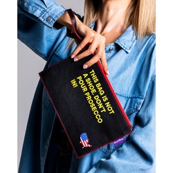 ubun2bag Kadın Clutch Çanta Hakiki Deri Floater Siyah (RFID Koruma)