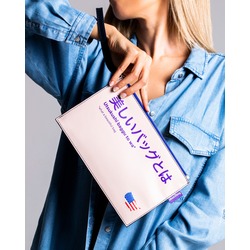 ubun2bag Kadın Clutch Çanta Hakiki Deri Napa Pembe (RFID Koruma)