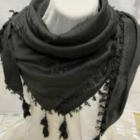 En Kaliteli Puşi - Unisex  Puşi Siyah Siyah Kefiye Model Kare Puşi 