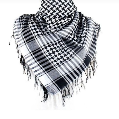 En Kaliteli Puşi - Unisex  Puşi Siyah Beyaz Kefiye Model Kare Puşi 