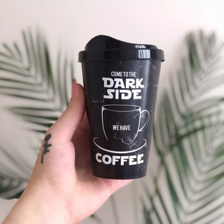Siyah Kapaklı Dark Side Kahve Bardağı