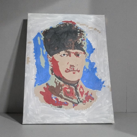 Atatürk Portresi El Yapımı Tablo