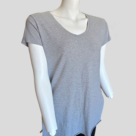 Zara Yan Kesikli Salaş Yaka T-shirt