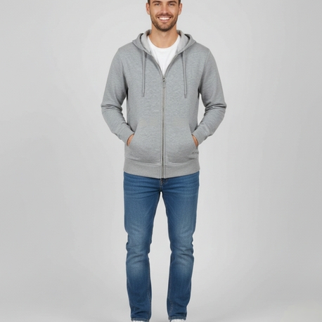 Unisex Kapüşonlu Fermuarlı Sweatshirt