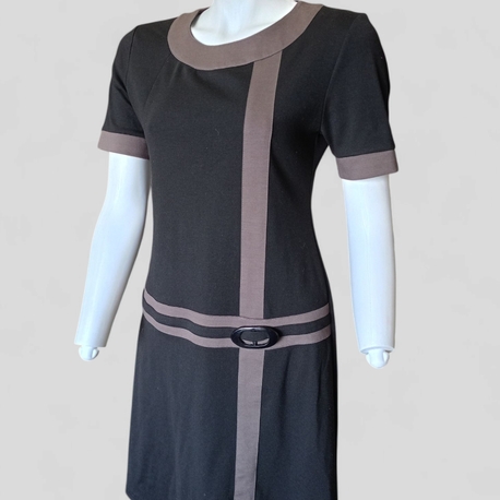 Vintage Model Şerit Detaylı Elbise