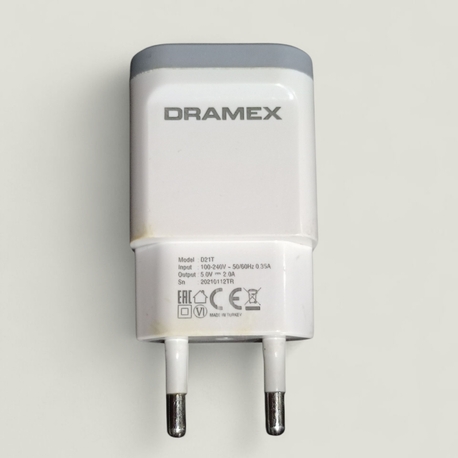 DRAMEX Beyaz Telefon Şarj Aleti