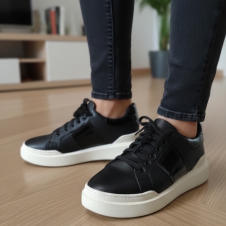 Butigo 9FX Bağcıklı Siyah Sneakers