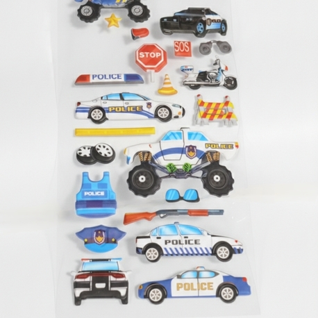 Renkli Polis Temalı Çıkartmalar