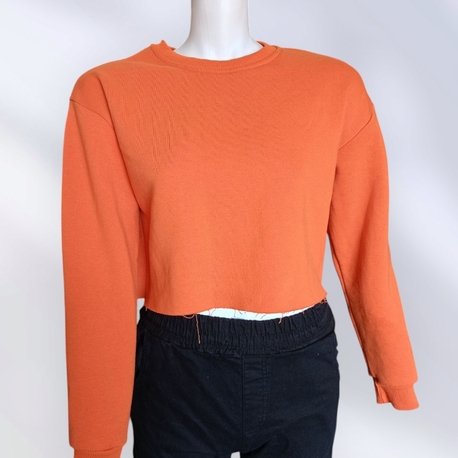 Turuncu Crop Sweatshirt