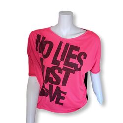 Fuşya Tek Omuz Oversize Kadın T-shirt