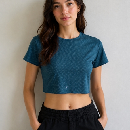 Kısa Kollu Crop Kadın T-shirt