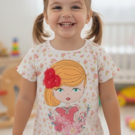 Lcw Pembe Baskılı T-shirt