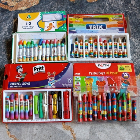 4 Paket Pastel Boya Setleri 12li Paketler 